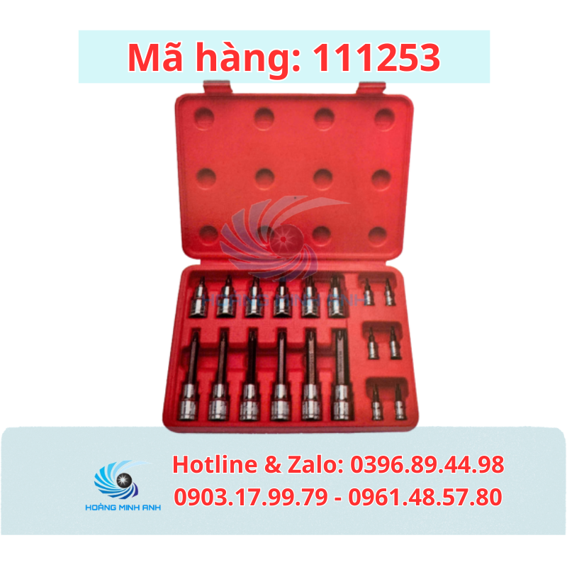 TK Bộ đầu tuýp sao Torx 18 chi tiết – Mã 111253