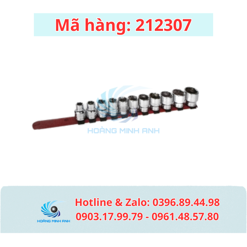 TK Bộ đầu tuýp 1/2 ngắn 6 cạnh hệ inch - Mã 212307