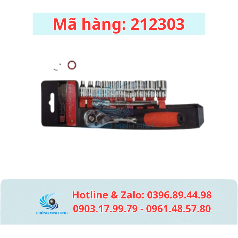 TK Bộ đầu tuýp ngắn 12.5mm 6 cạnh hệ m 12 chi tiết - Mã 212303