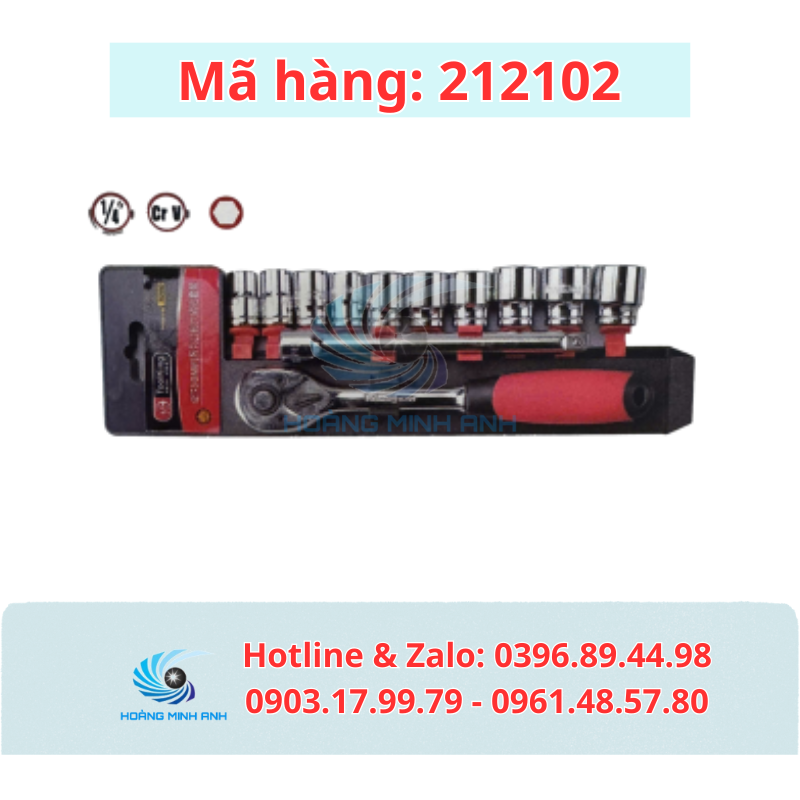 TK Bộ đầu tuýp hệ m 12 chi tiết 6.3mm - Mã 212102