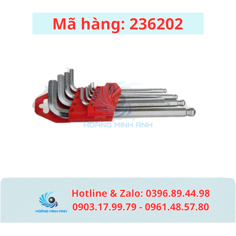 TK Bộ lục giác 9 cây đầu tròn hệ mét - Mã 236202