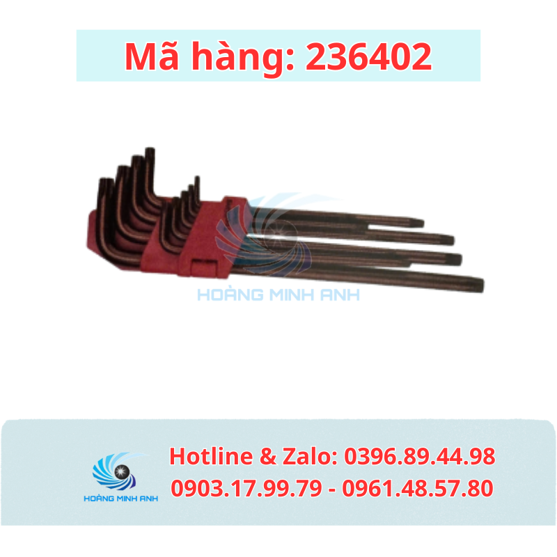 TK Bộ lục giác 9 cây đầu hoa cán dài - Mã 236402